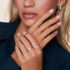 Or 14 Carats Bague Croix Zircon - 3