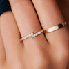 Or 14 Carats Bague Croix Zircon - 2