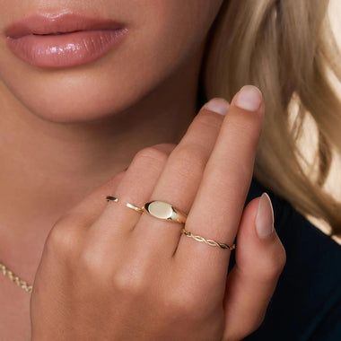 14 Karat Gold Braided Stacker Ring - 5