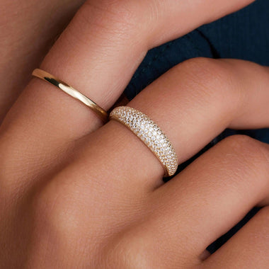 Pave Cubic Zirconia Dome Ring