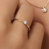14 Karat Gold with Diamond Four Prong Diamond Solitary Ring (0.10 ct) - 2