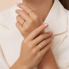 585er Gold mit Diamant Four Prong Diamant Solitär Tapered Ring (0.15 ct) - 3