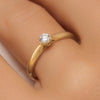 585er Gold mit Diamant Four Prong Diamant Solitär Tapered Ring (0.15 ct) - 2