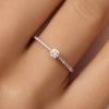 585er Gold mit Diamanten Four Prong Diamant Solitär Pavé Tapered Ring (0.20 ct) - 2