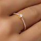 Four Prong Diamant Solitär Pavé Tapered Ring (0.20 ct)