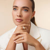 585er Gold Breiter Dome Ring - 7