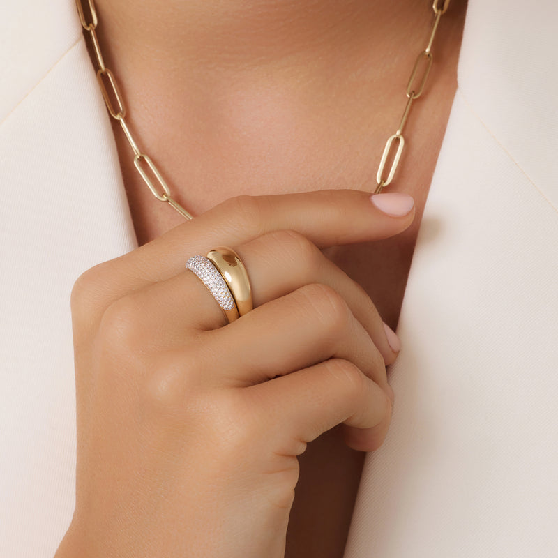 Pavé Cubic Zirconia Dome Ring