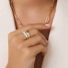 585er Gold Breiter Dome Ring - 3