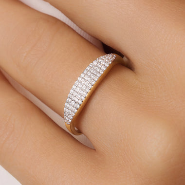 14 Karat Gold with Diamonds Pavé Diamond Signet Ring (0.20 ct) - 2