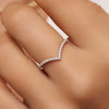 14 Karat Gold with Diamonds Diamond Wishbone Ring (0.10 ct) - 2