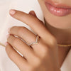 14 Karat Gold with Diamonds Diamond Wishbone Ring (0.10 ct) - 3