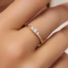 585er Gold mit Diamanten Diamant Trilogie Ring (0.15 ct) - 2