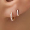14 Karat Gold with Diamonds Pavé Diamond Mini Huggie Hoops (8mm) (0.05 ct) - 3