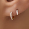 14 Karat Gold with Diamonds Pavé Diamond Mini Huggie Hoops (8mm) (0.05 ct) - 3