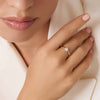 14 Karat Gold with Diamonds Diamond Cluster Tapered Ring (0.15 ct) - 3