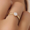 14 Karat Gold with Diamonds Diamond Cluster Tapered Ring (0.15 ct) - 2