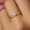 14 Karaat Goud met Diamant Six Prong Diamant Solitair Tapered Ring (0.05 ct) - 2