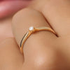 14 Karaat Goud met Diamant Six Prong Diamant Solitair Tapered Ring (0.05 ct) - 3