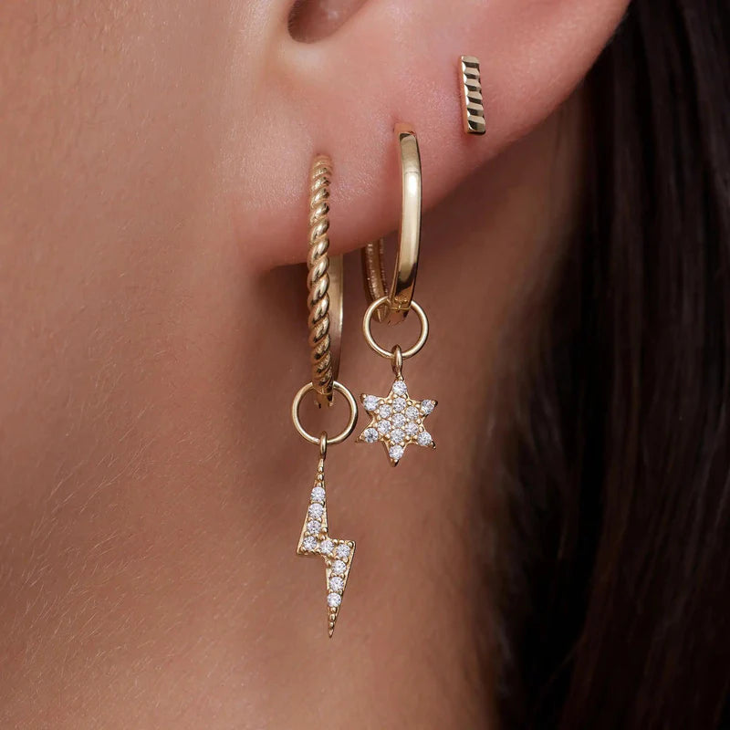 Pavé Zirkonia Oorbel Bedels Set
