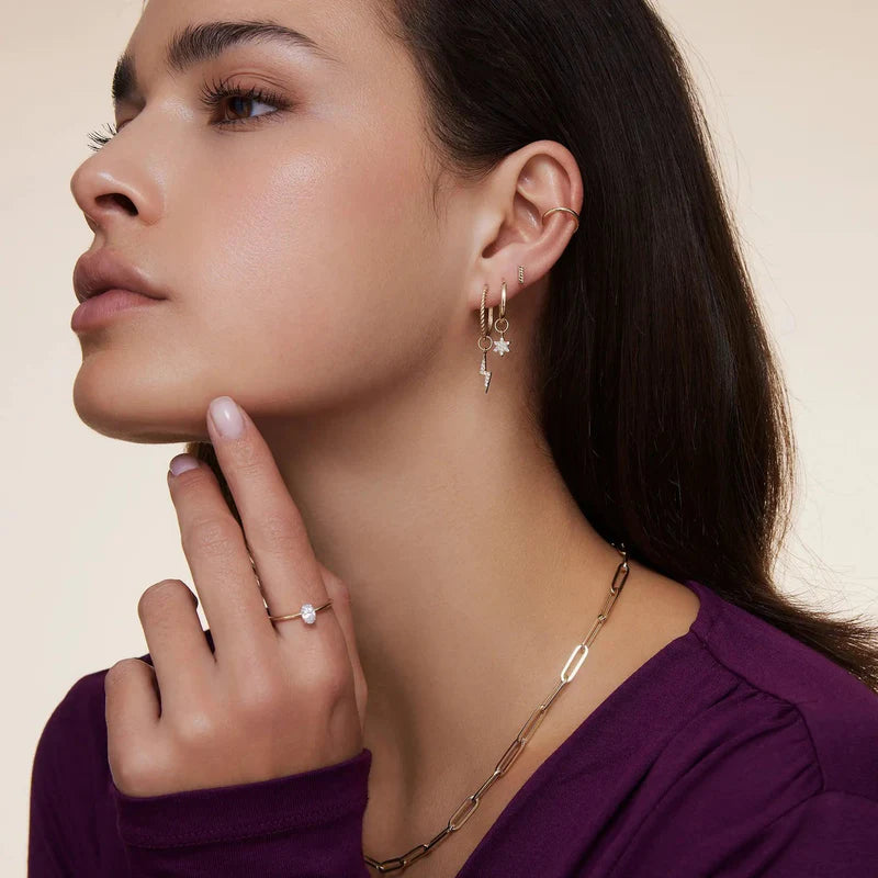 Pavé Zirkonia Oorbel Bedels Set
