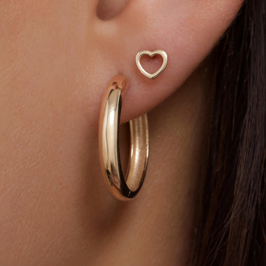 14 Karat Gold Bold Medium Hoops (19mm) - 3