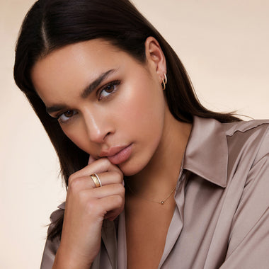 14 Karat Gold Twisted Medium Hoops (18mm) - 7