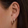 14 Karaat Goud Pavé Zirkonia Ovale Hoops Set - 8