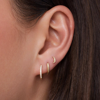 14 Karat Gold Moon Studs - 2