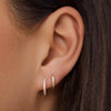 14 Karat Gold Pavé Cubic Zirconia Huggie Hoops (12mm) - 2