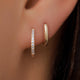Pavé Cubic Zirconia Huggie Hoops (12mm)