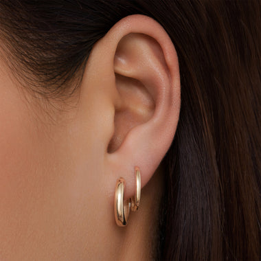 585er Gold Essential Kleine Hoops (15mm) - 2