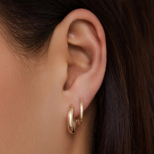 ALEXCRAFT Dicke Creolen Gold Ohrringe Klein Damen C Produktbild-Vorschau 5