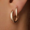 14 Karaat Goud Brede Kleine Hoops (16mm) - 3