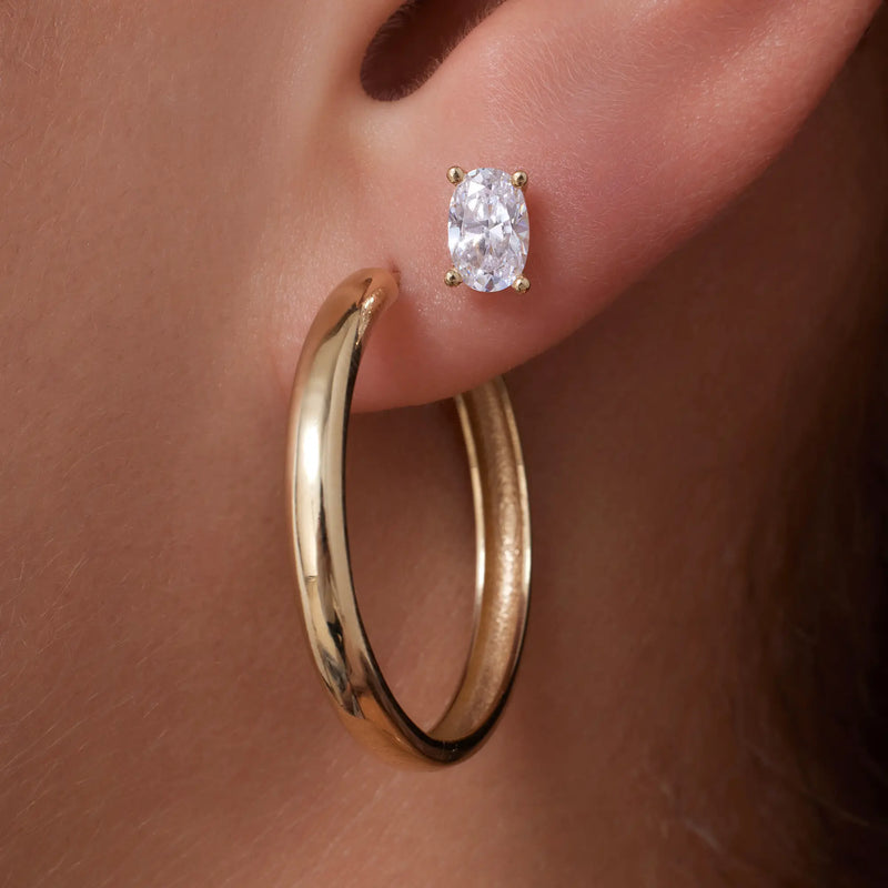 Oval Cut Cubic Zirconia Studs