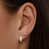 14 Karat Gold Pavé Zirconia Hoops Sphere Earrings Set - 6