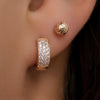 14 Karat Gold Pavé Zirconia Hoops Sphere Earrings Set - 7