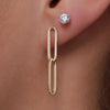 14 Karat Gold Double Paperclip Zirconia Earrings Set - 5