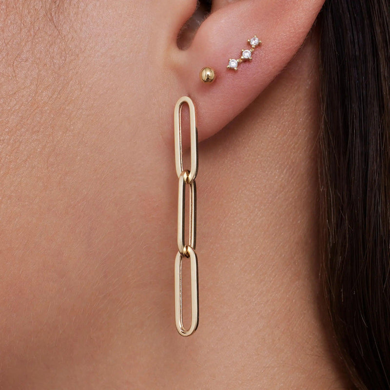 Triple Paperclip Drop Earrings