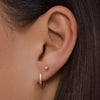 14 Karat Gold Chain Huggie Hoops (11mm) - 2