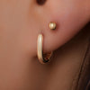 14 Karat Gold Chain Huggie Hoops (11mm) - 3