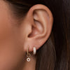 Or 14 Carats Créoles Huggie Zircon Pavé Epaisses (12mm) - 2