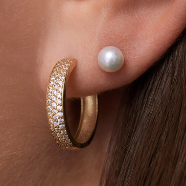 14 Karat Gold Pearl Studs - 3