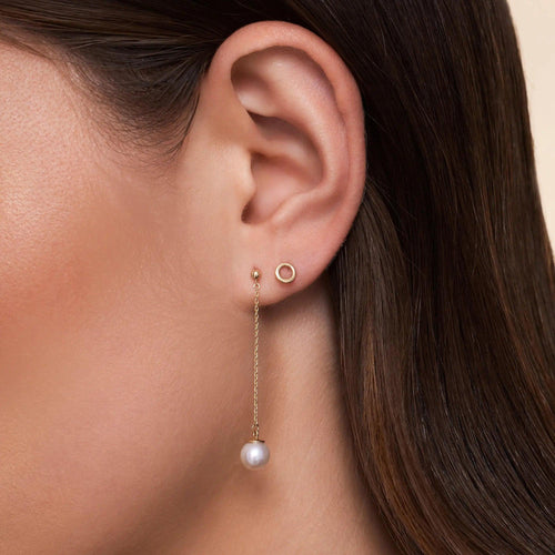 14 Karat Gold Pearl Drop Earrings