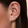 14 Karat Gold Pavé Cubic Zirconia Open Heart Studs - 2