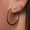 14 Karat Gold Pavé Cubic Zirconia Open Halo Studs - 3