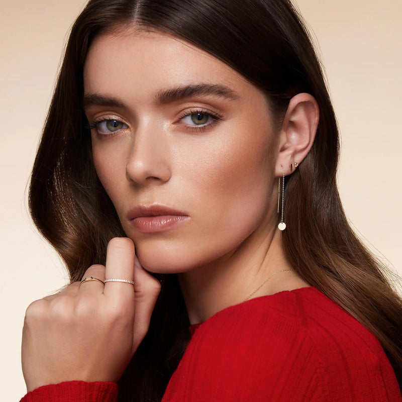 Coin Pull Through Drop Earrings