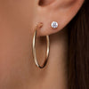 Or 14 Carats Créoles Tube Grandes (30mm) - 3