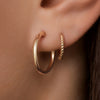 14 Karat Gold Tube Twisted Hoops Set - 3