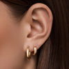Or 14 Carats Créoles Huggie Chunky (12mm) - 2