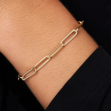 14 Karat Gold Paperclip Chain Bracelet - 2